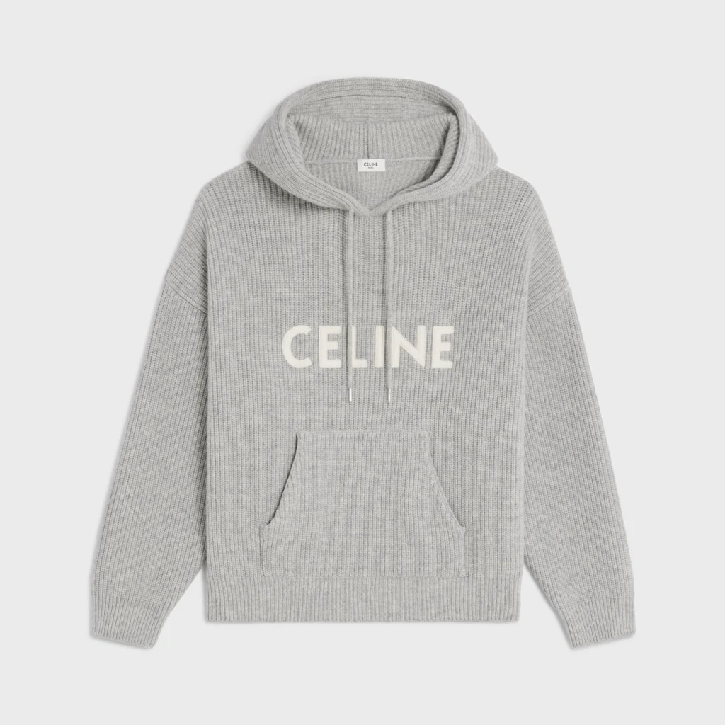 celine light grey hooded sweater