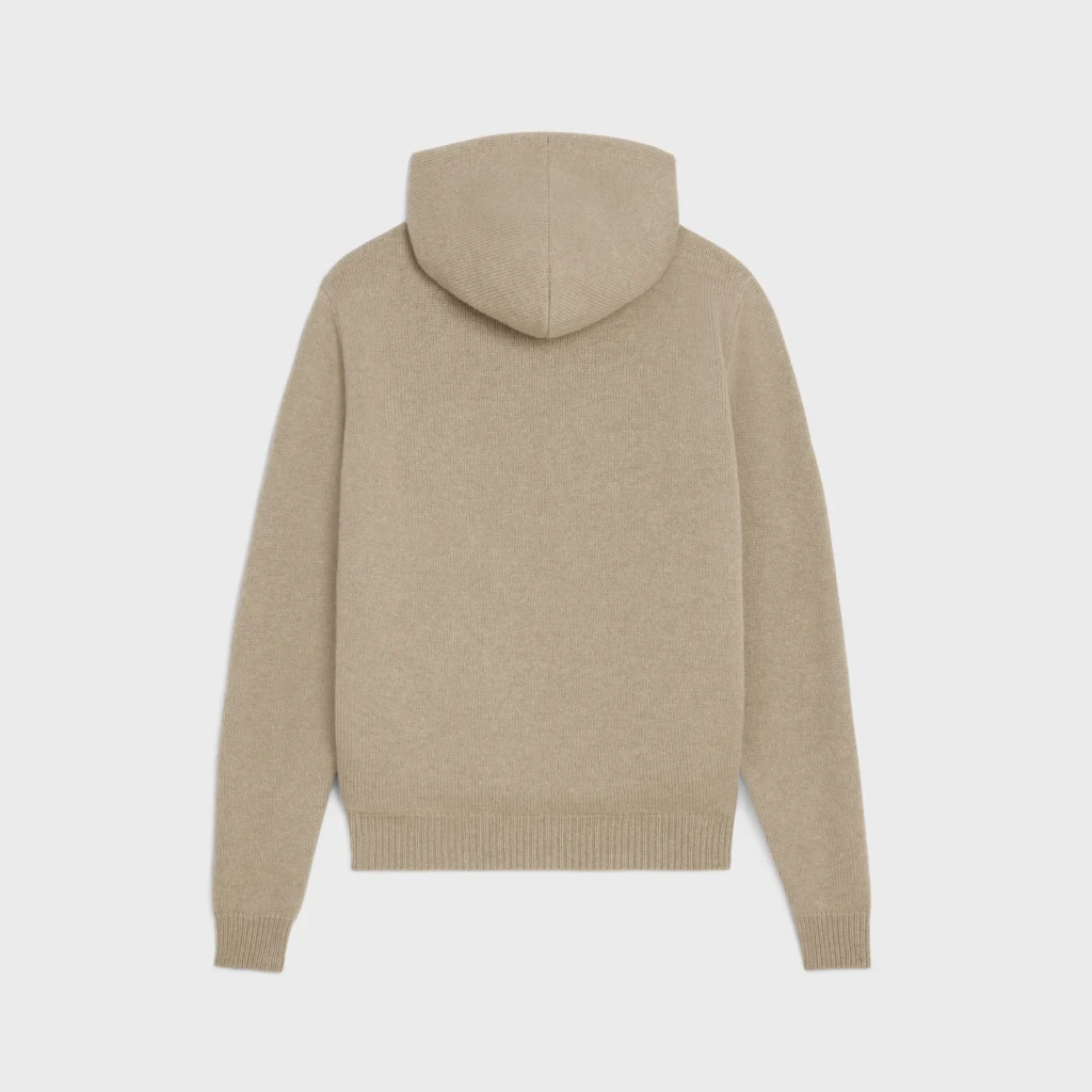 celine off white beige hooded sweater