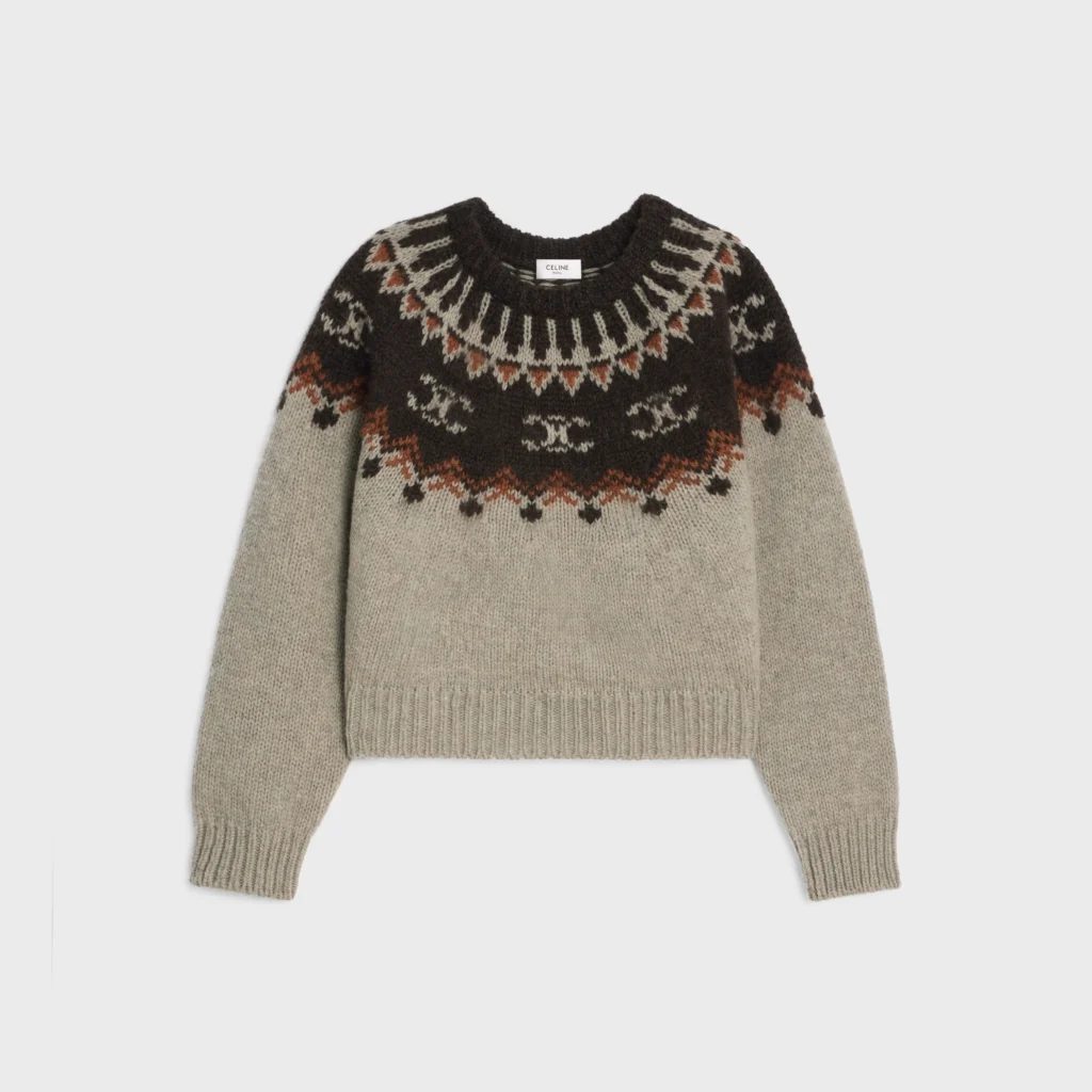 celine gray brown sweater