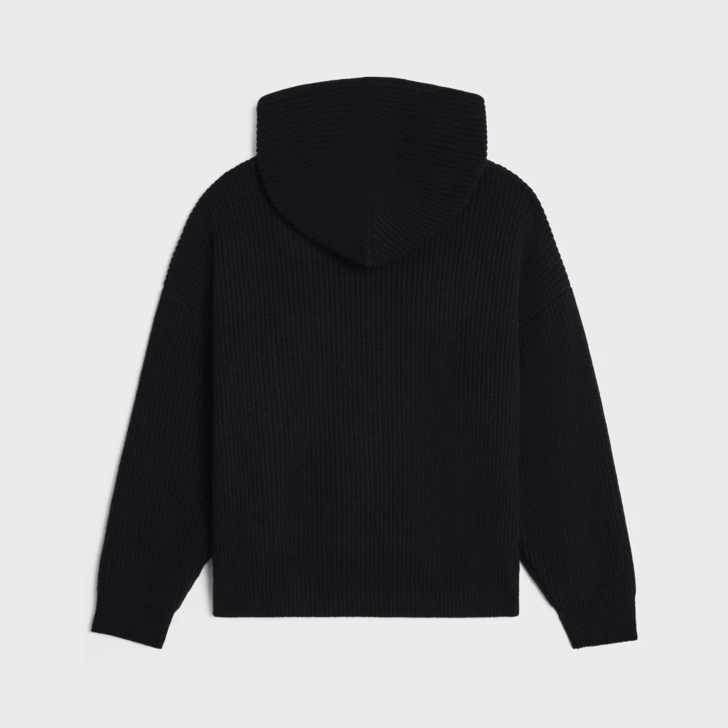 celine black hooded sweater