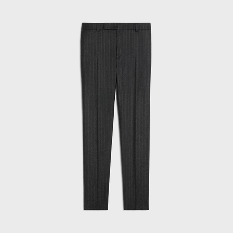 CLASSIC PANTS IN STRIPED FLANNEL GREY MELANGE