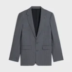 CLASSIC JACKET IN STRIPED WOOL GRIS/CRAIE