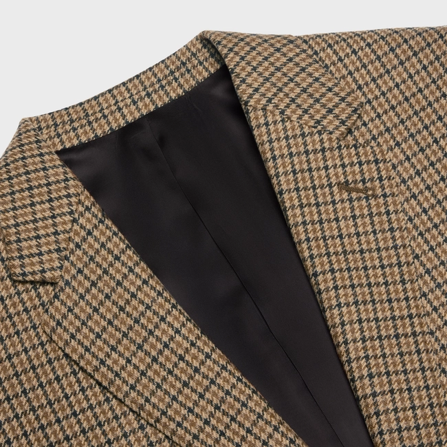 CLASSIC JACKET IN CHECKED WOOL CAMEL/MARRON/BRUN