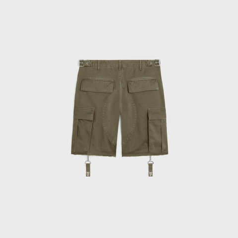 celine army green shorts