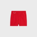 celine red shorts